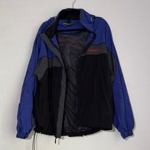 Budweiser Men's Blue and Black Windbreaker